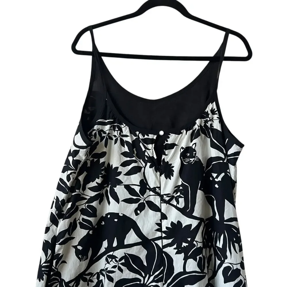 Maeve Chrysanthemum Floral Animal Print Wide Leg Jumpsuit Size L - Picture 8 of 16
